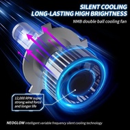 2PCS NEOGLOW Lampu kabut NOVA 100W 15000Lumens 3000K warna kuning dengan garansi 1 tahun, lampu depa
