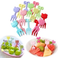 Household Fruit Pick Cartoon Fruit Fork Bear Creative Fork Cute Kitten Head Animal Mini O2h9