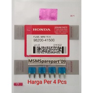4 PCS MINI 15A FUSE MINI 15 FUSE 15 AMPER UNIVERSAL HONDA CODE 98200-41500