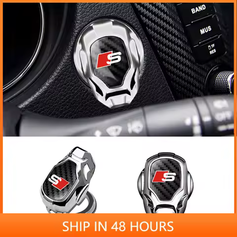 Metal Car One-button Ignition Switch Protection Cover For Audi sline TT Q2 Q3 Q5 Q7 Q8 A3 A4 A5 A6 A