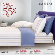 SANTAS ชุดเครื่องนอน ขนาด 6 ฟุต 5 ชิ้น (ไม่รวมผ้านวม) ดีไซน์ CAROL  ทอ 450 เส้นด้าย MODAL