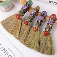 [Mini Broom] Witch Magic Broom Witch Props Witch Room Decoration Crystal Rough Stone Dust Broom