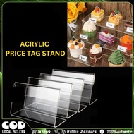 Acrylic card stand display (4*6/ 6*9) Price Tag Holder Table Display Pengepit Tanda Harg card stand 