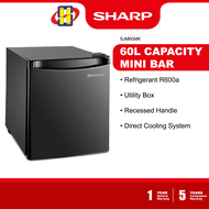 Sharp Mini Bar Refrigerator (60L) Direct Cooling System R-600A Refrigerant Fridge SJM60MK