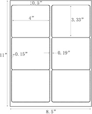 100 Sheets Adhesive Sticker Shipping Address Labels For Laser/Ink Jet Printer,600 Labels Total (6-UP