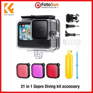 K&F Gopro Hero 13 12 11 10 waterproof dive case with accessories