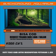 3D REAR AQUARIUM BACKGROUND WALLPAPER STICKER ROOT PICTURE THEME CW2