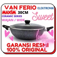 Maxim New!! Wok Marble Ceramic Frying Pan 30cm+ Glass Lid