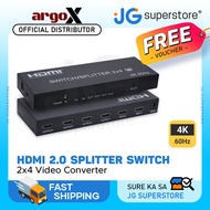 ArgoX HDSS2-4-V2.0 4K HDMI 2.0 Splitter Switcher 2x4 w/ Remote Control, 3D, 20m Range