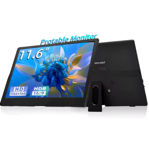AHXJKA 11.6 inch Portable monitor 1366X768 display Gaming Monitor for Pc Raspberry Pi Laptop PS4 Xbo
