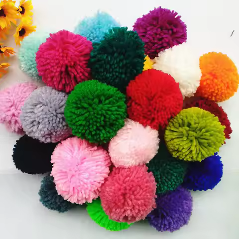 7cm 1Pcs Coarse Line Ball Fluffy Ball Pompom Wholesale Woollen Yarn Ball DIY Party Decorative Access