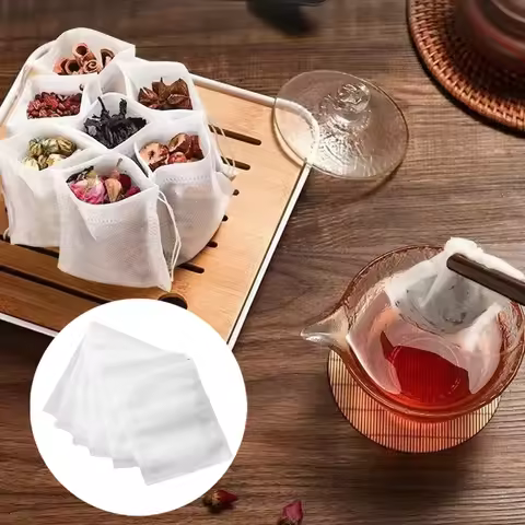 100pcs Disposable Tea Filter Bags; Drawstring Filter Tea Bags 100pcs Disposable Tea Filter Bags; Dra