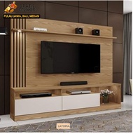 Meja TV Stand TV Meja TV Minimalis Modern Panjang 150 Full Multimedia Paket Backdrop 1 Meter Panjang