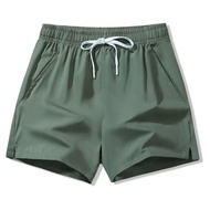 [6 colors, M-3XL] fitness sports shorts men's summer ice silk trend plain casual loose shorts fashio