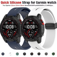 20 22 26mm Silicone Strap compatible For Garmin Fenix 7 7X 6 6X Pro 5X 6S 5 Plus 3 HR Watchband Quic