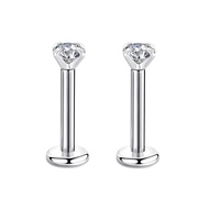 16g 2/3/4mm Cubic Zirconia Triple Forward Helix Ear Cartilage Tragus Studs Earrings Lip Piercing 16 