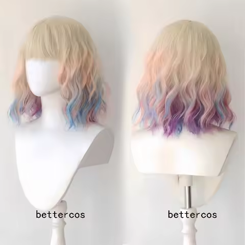New Enid Sinclair Cosplay Wig High Quality Short Blond Pink Blue Purple Curly Heat Resistant Synthet