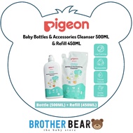 Pigeon Baby Bottle and Accessories Cleanser 500ml &amp; Refill 450ml | BROTHER BEAR