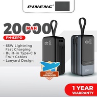 [NEW] Pineng PN-821PD 65W 20000mAh Powerbank with Built-in Cable Laptop Powerbank PN821