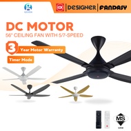KDK K14TE / K14QF / DESIGNER / FANDASY (56"/140cm) DC Motor Kipas Siling  Ceiling Fan Remote Control