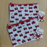 購自日本，Hello Kitty 拉鏈袋，「W200mm x H145mm」，$19/個，太和/大埔MTR面交，買兩個或以上包郵