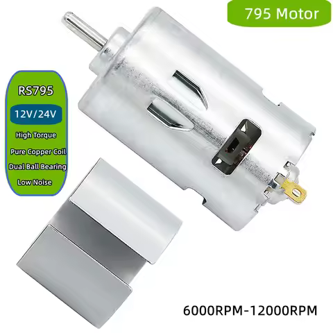 795 DC Motor 12V-24V 6000-12000RPM High-speed Large Torque Micro Motor RS795 Motors for DIY Toys / P