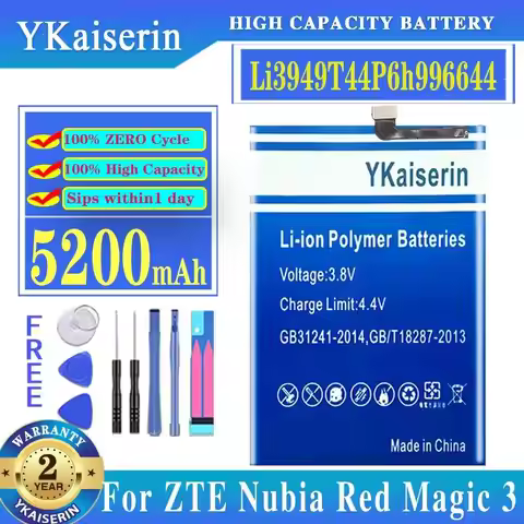 For Zte Nubia Red Magic 3 NX629J Li3949T44P6h996644 5200mAh Environmentally Friendly Mobile Phone Ba