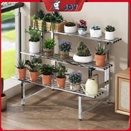 【JY】Stainless Steel Stand Flower Stand Flower Pot Stand Garden Rack Ladder Rack Rak Bunga Bertingkat