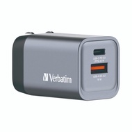 Verbatim 2 Port 35W office home travelling Quick Charge GaN Charger 1 x USB-C PD 3.0 n 1 x USB-A QC 