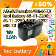 18V 3.0Ah High-Quality  Ni-MH Rechargeable Battery for AEG/Milwaukee/BBM/STX Tool Battery 48-11-2200