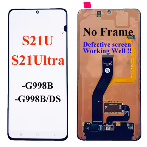 AMOLED For Samsung 6.8 Inch S21 Ultra 5G G998U G998FG9980 LCD Display No Frame Touch Screen Digitize