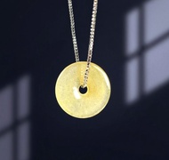 【願‧平安】冰黃翡翡翠平安扣項鍊 | 天然緬甸玉A貨翡翠 | 送禮