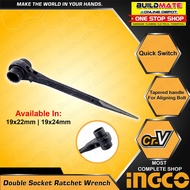Buildmate x INGCO Double Socket Ratchet Wrench 19 x 22mm 19 x 24mm SOLD PER PIECE IHT