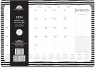 2023-2024 Black and White Desk Pad Office Calendar by Bright Day, 18 Month 15.5 x 11 Inch, Cute Colorful Planner