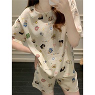 pyjamas women pyjamas Crayon Shin-Chan Women's Summer Cotton Pajama Set - Short Sleeve | Casual Outf