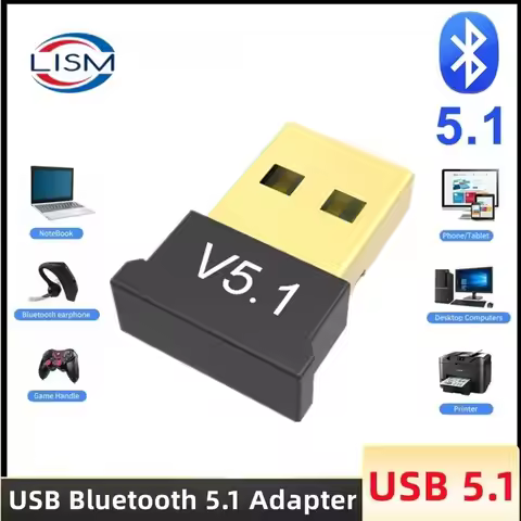 USB Bluetooth 5.1 Adapter Transmitter Receiver Bluetooth Audio Bluetooth Dongle Wireless USB Adapter
