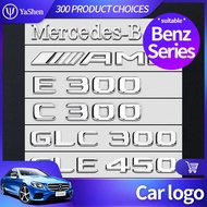 Mercedes-Benz Car Logo Tail Logo Sticker Modified Accessories V8 BITURBO 4MATIC TURBO AMG E300 E350 