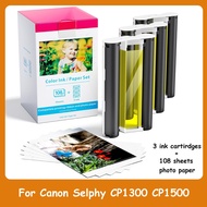 KP-108IN 3 Color Ink and 108 Sheets Photo Paper Compatible for Canon Selphy CP1300 CP1500 Ink and Pa