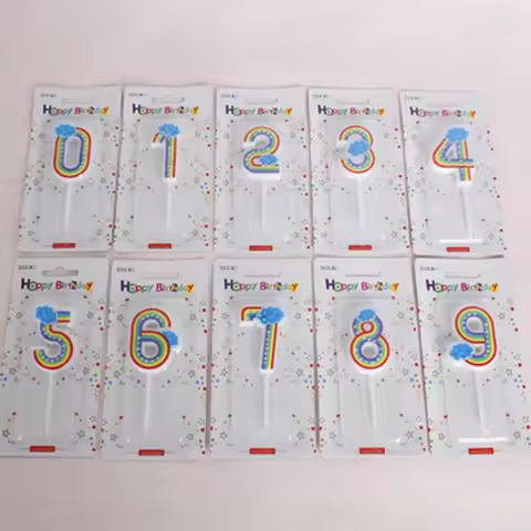 Rainbow Cloud Digital Candle 0-9 Children's Cartoon Letter Smokeless Birthday Party Birthday Cake Ba