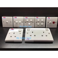 Clipsal/ Schneider 2/3/4/5 Gang 1 Way 20A light power on/off Switch/Socket/ Single/ Double Base
