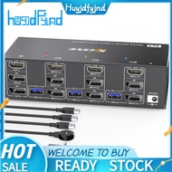 2 Displayport -Compatible USB 3.0 KVM Switch ABS US-Plug