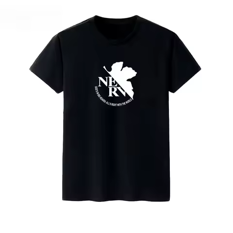 EVA New World Evangelion Ling Boli Theatre Version NERV Logo T-shirt Round Short Sleeve Men Women Fa