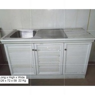Ready meja cuci piring / tempat cuci piring aluminium /tempat cuci