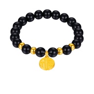 Citigems 999 Pure Gold Fu Charm with Beads Bracelet