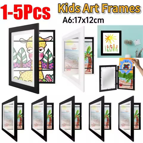 1-5PCS Children Art Frames A6 Easy Change Artwork Display Storage Frames Front Opening for Schoolwor