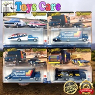 Hot Wheels Team Transport A 2024 SNI Sealed Box contains 4 Pcs Fiat 131 Abarth Plymouth AAR Cuda Che