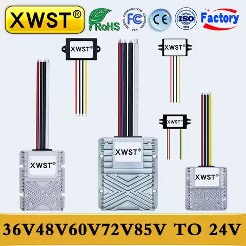 XWST DC DC Step Down Converter 36V48V60V72V85V to 24V Waterproof IP67 Converts to 24VDC Buck Car Pow