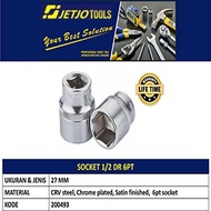 Socket 1/2" DR 6 PT 27mm JETJO TOOLS 200493 / Socket 1/2" DR 6 PT LAKONI PRO /