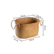 Seagrass Woven Extra Large Storage Basket Japanese Style Dirty Clothes Basket Toy Basket Retro Style