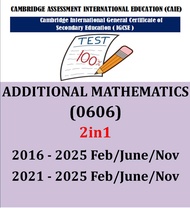 Igcse ADDITIONAL MATHEMATICS 0606 past papers (PAPER 12) 2016/2021-Nov 2025! (2IN1 VERSION)